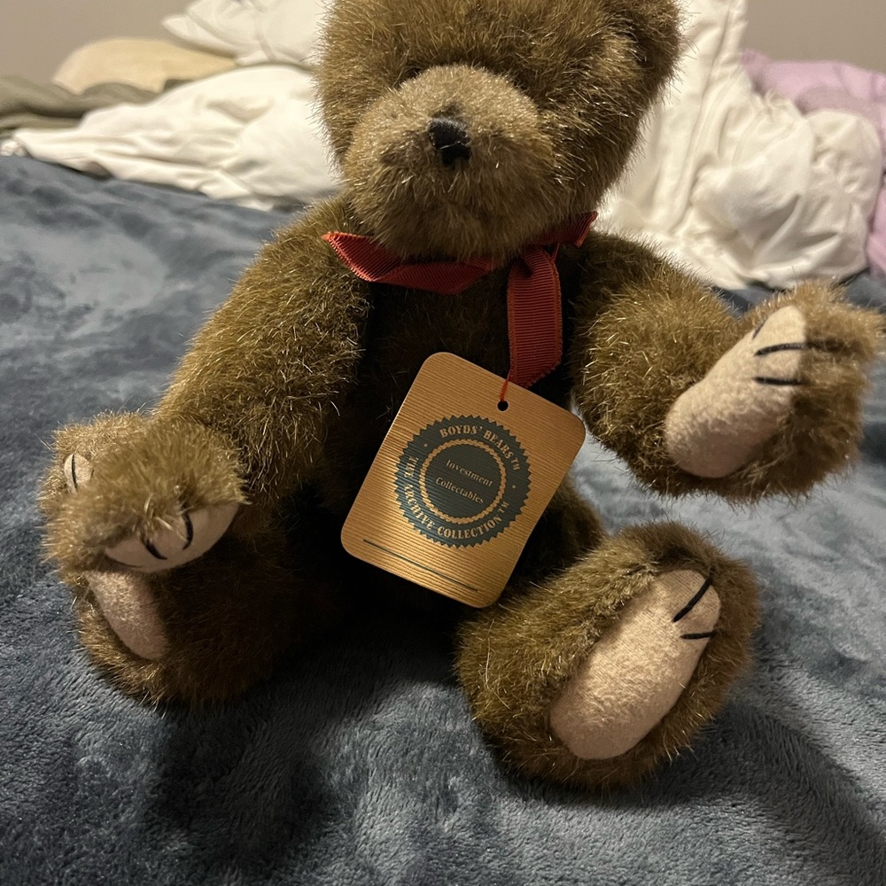 Boyds Bears Brown Plush with Red Accents